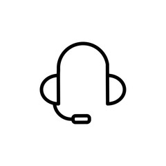 Headset icon Black and white outline vector