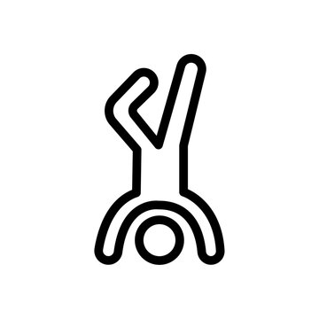 recommend clip art: handstand exercise icon Black and white outline vector