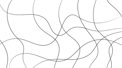 Random scribble chaotic pattern lines. Decorative random scribble pattern with tangled curved lines. Abstract wavy linear background outlines random chaotic lines vector illustration.