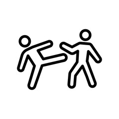 Kickboxing icon Black and white outline vector