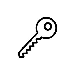 Key icon Black and white outline vector
