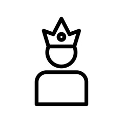 Fototapeta premium King icon Black and white outline vector