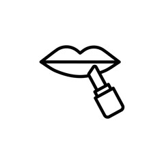 Lipstick icon Black and white outline vector