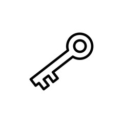 Magic Key icon Black and white outline vector