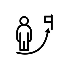 Mission Path icon Black and white outline vector