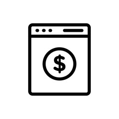 Money laundering icon Black and white outline vector