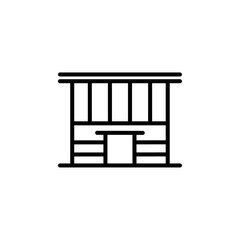 Office building icon Black and white outline vector