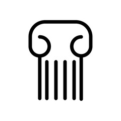 Pillar column icon Black and white outline vector