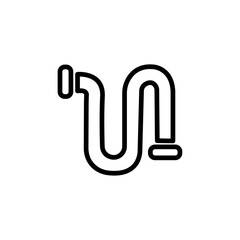 pipe icon Black and white outline vector
