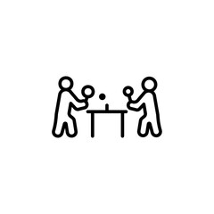 Ping-pong, table tennis icon Black and white outline vector