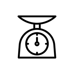 Scales icon Black and white outline vector