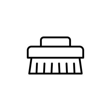 recommend clip art: Scrubbing brush icon Black and white outline vector