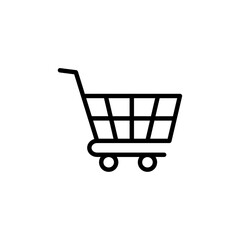 Shopping icon Black and white outline vector