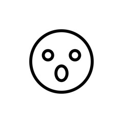 Fototapeta premium Shocked face icon Black and white outline vector