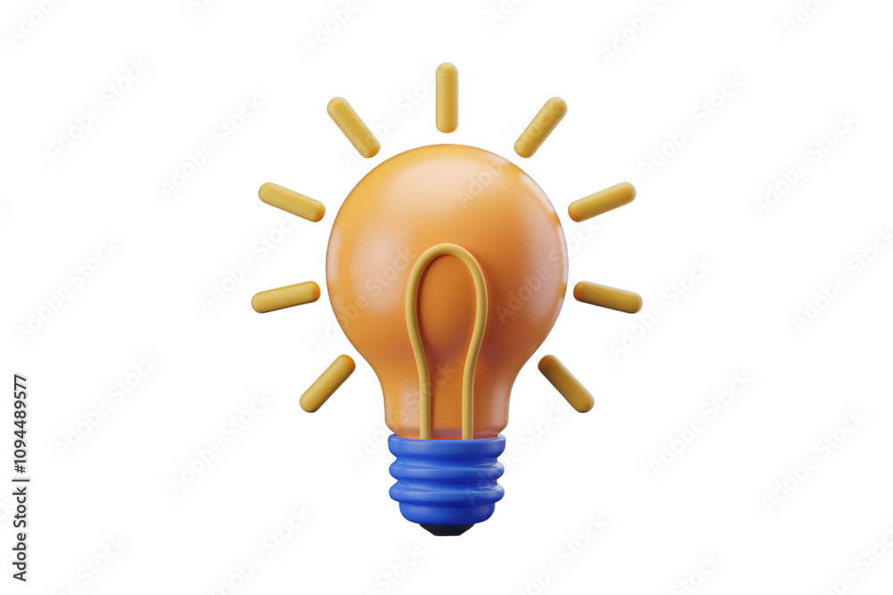Leinwandbilder a 3d rendered image of a lightbulb symbolizing ideas and innovation. background removed