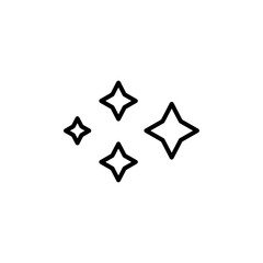 Sparkles shine icon Black and white outline vector