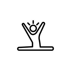 Obraz premium Split legs exercise icon Black and white outline vector