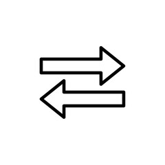 Swap icon Black and white outline vector