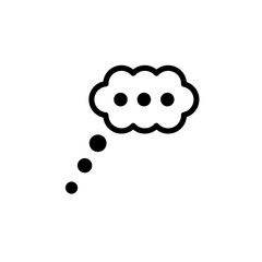 Thinking bubble icon Black and white outline vector