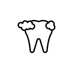 tooth cleaning icon Black and white outline vector