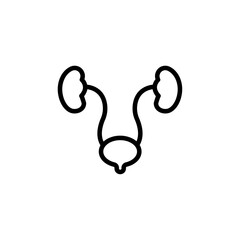 Fototapeta premium Urinary system icon Black and white outline vector