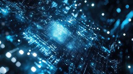 Abstract Futuristic Digital Background with Blue Lights