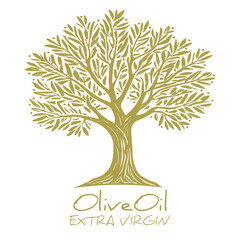 Olive Tree. Extra virgin olive oil symbol. Symbol of culture and Mediterranean food
