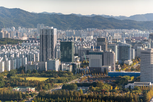 Cityscape of Daejeon capital of South Chungcheong province in South Korea