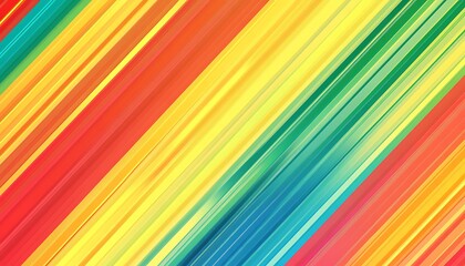 Obraz premium A vibrant, diagonal striped pattern featuring bright colors like red, yellow, green, and blue.