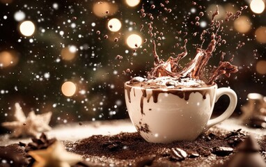 epic coffee splash christmas background