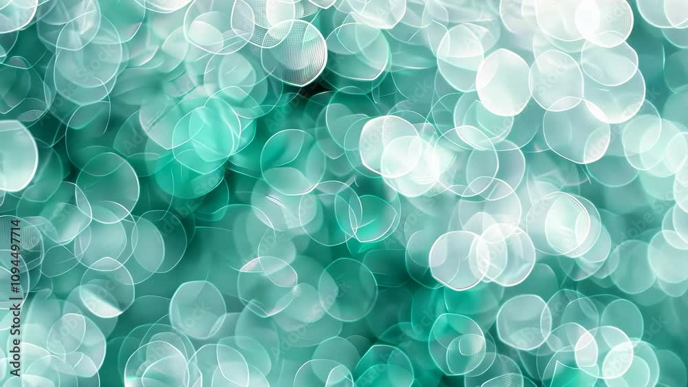 Poster Bubbles of colorful light create a mesmerizing visual effect with soft shimmer and movement in tranquil surroundings