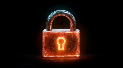 Fototapeta premium Glowing lock and key, illuminating security access in digital world enhance
