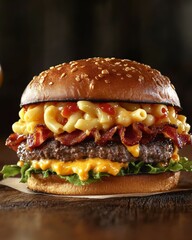 Mac and Cheese Bacon Cheeseburger

