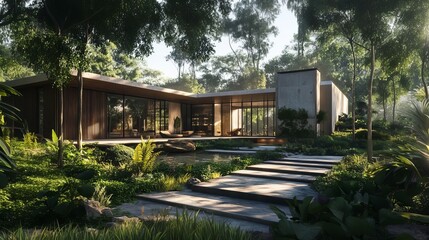 Obraz premium Futuristic, minimalist and streamlined style architectural design.