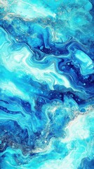 Obraz premium Mesmerizing abstract blue marble ink design with flowing textures and swirls