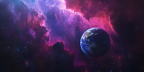 Earth Globe with Cosmic Background