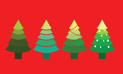 minimal christmas tree icon collection. colorful christmas tree vector set. christmas tree vector. christmas tree vector icon set. christmas tree icon