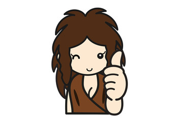 オーケーポーズの先史時代の女性