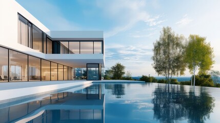 Fototapeta premium Futuristic, minimalist and streamlined style architectural design.