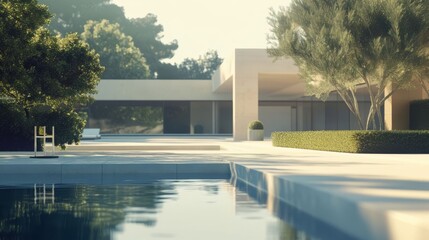 Fototapeta premium Futuristic, minimalist and streamlined style architectural design.