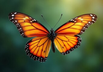 Fototapeta premium Colorful monarch butterfly perched on vibrant flowers in a sunlit garden
