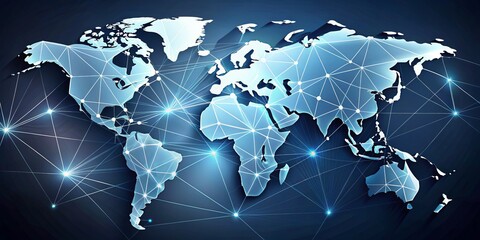 Fototapeta premium Architectural Photography of a World Map Vector - Contour of World Map in a Modern Design, Perfect for Global Studies, Education, and Digital Applications