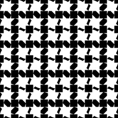 Seamless pattern with geometric motifs in black and white