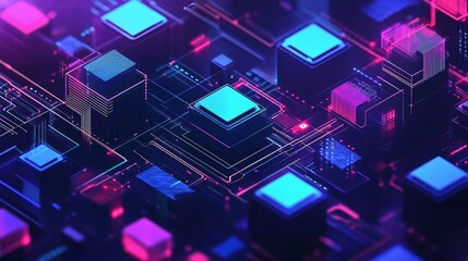 Fototapeta premium Blockchain investment and decentralization with market trends, digital asset fluctuations, and interconnected systems, highlighting the growth of blockchain in modern financial landscapes