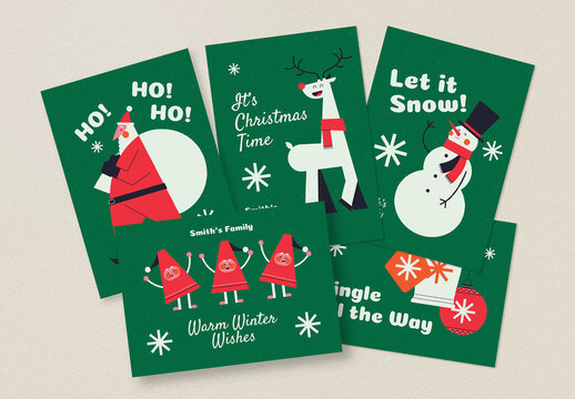 Retro Christmas Greeting Card
