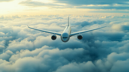 Obraz premium 空を飛ぶ飛行機