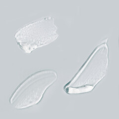 Transparent gel texture on a white background.