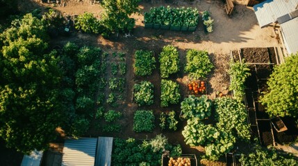 Naklejka premium Community gardens and urban agriculture, Symbolizing local sustainability, photography style