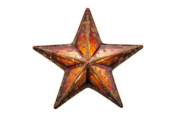 Obraz premium Festive star decoration home interior ornament display warm colors top view celebration theme