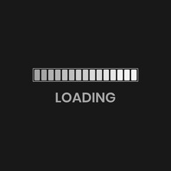 Illustration vector graphic of loading bar on black background.